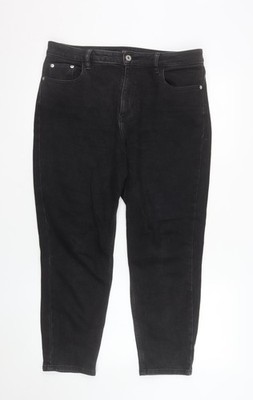 F&F Damenjeans schwarz gerade Größe 12 normale Passform Denim