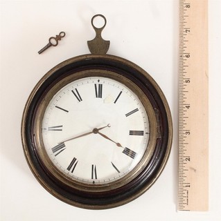 Antique 18thC Fr. Adams London Georgian Fusee Verge Wall Carriage Sedan Clock