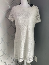Lulus White Lace Dress Bridal Party NEW WITH TAGS NWT Zipper Back Womens Size M