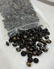 524 NOS Antique Vintage 1920s Domed Brass Tone Metal Upholstery Tacks Nails 1/2"