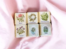 Lot of 6 Vtg ENGLISH BATH CUBES - FLORAL SCENTS OF LAVENDER ROSE VIOLET GARDENIA