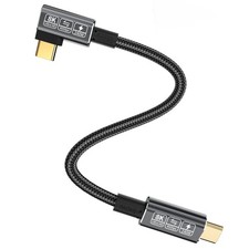 Yiicumhh Short USB-C Right Angle 40Gbps Data Transfer Cable 1.5FT, Black