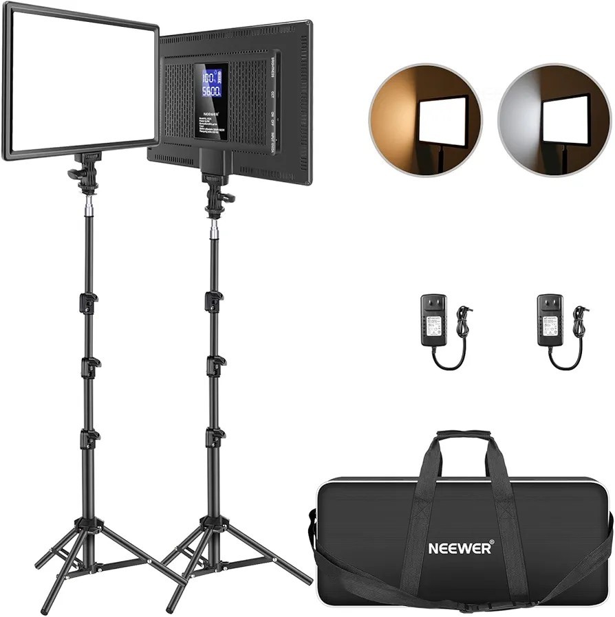 Neewer NL-192AI LED Photography Light Kit Bi-Color 3200-5600