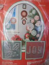 Wang's Christmas Lace Net Darning Kit Holly/Joy WKIT101