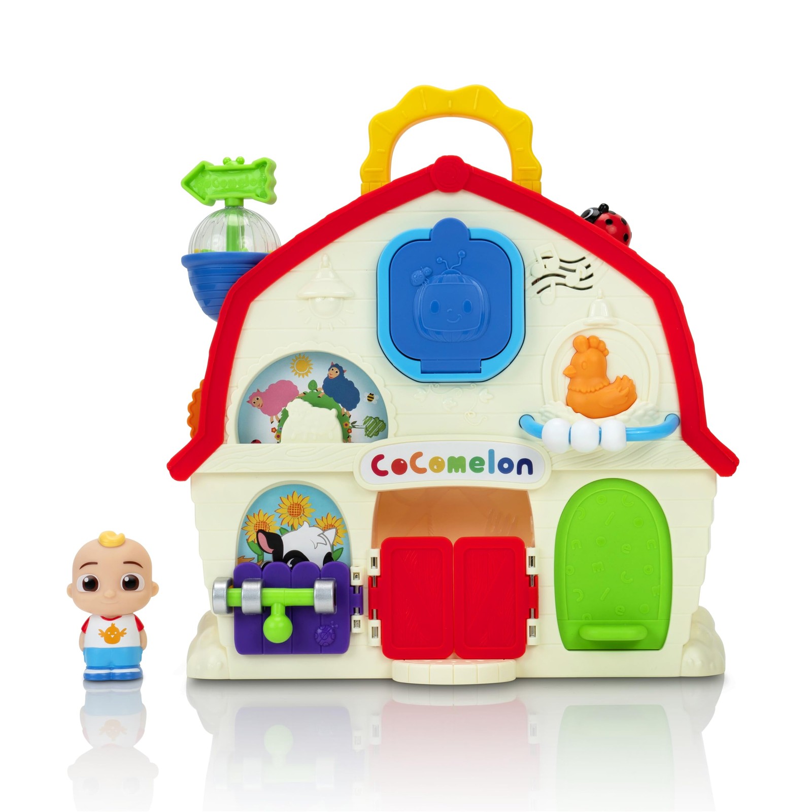 CoComelon JJ’s Musical Barn Playset - 9-inch On-The-Go Barn - JJ Figure - 8