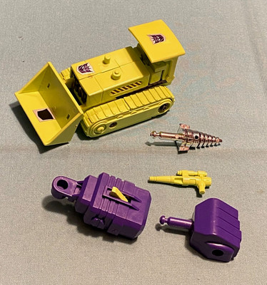original G1 Transformers BONECRUSHER 100% COMPLETE Devastator FREE SHIP