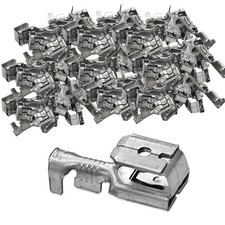 100 HEAT RESISTANT HIGH TEMPERATURE DOUBLE PUSH FIT WIRE SPADE CRIMP CONNECTORS