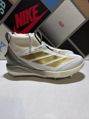 Adidas Adizero Impact+ 2.0 Light strike Pro Baseball Cleat Gold/White Size 8.5