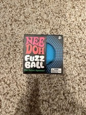 Nee Doh Needoh Fuzz Ball Velvet Squeeze Stress Fidget Flower Power Toy BLUE
