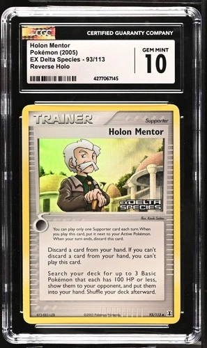 Pokemon Holon Mentor Reverse Holo 🔥POP 6🔥 2005 EX Delta Species 93/113 CGC 10