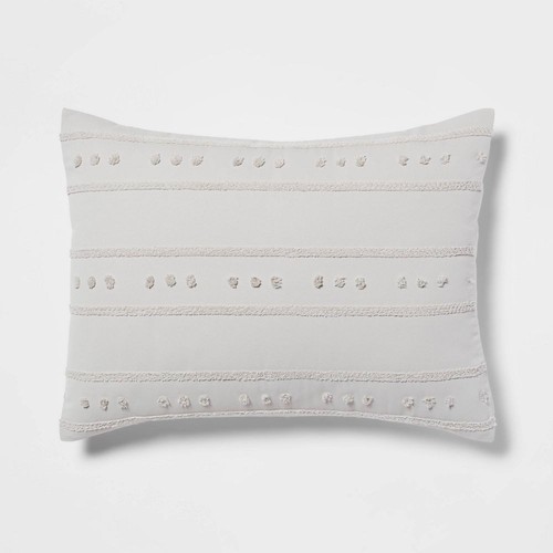 5pc Full/Queen Quinlan Clipped Stripe Dot Comforter Bedding Set Gray - Threshold - Picture 4 of 6
