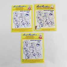 Lot of 3 Aunt Martha's 3859 Jolly Ole Santa Hot Iron Transfer Patterns
