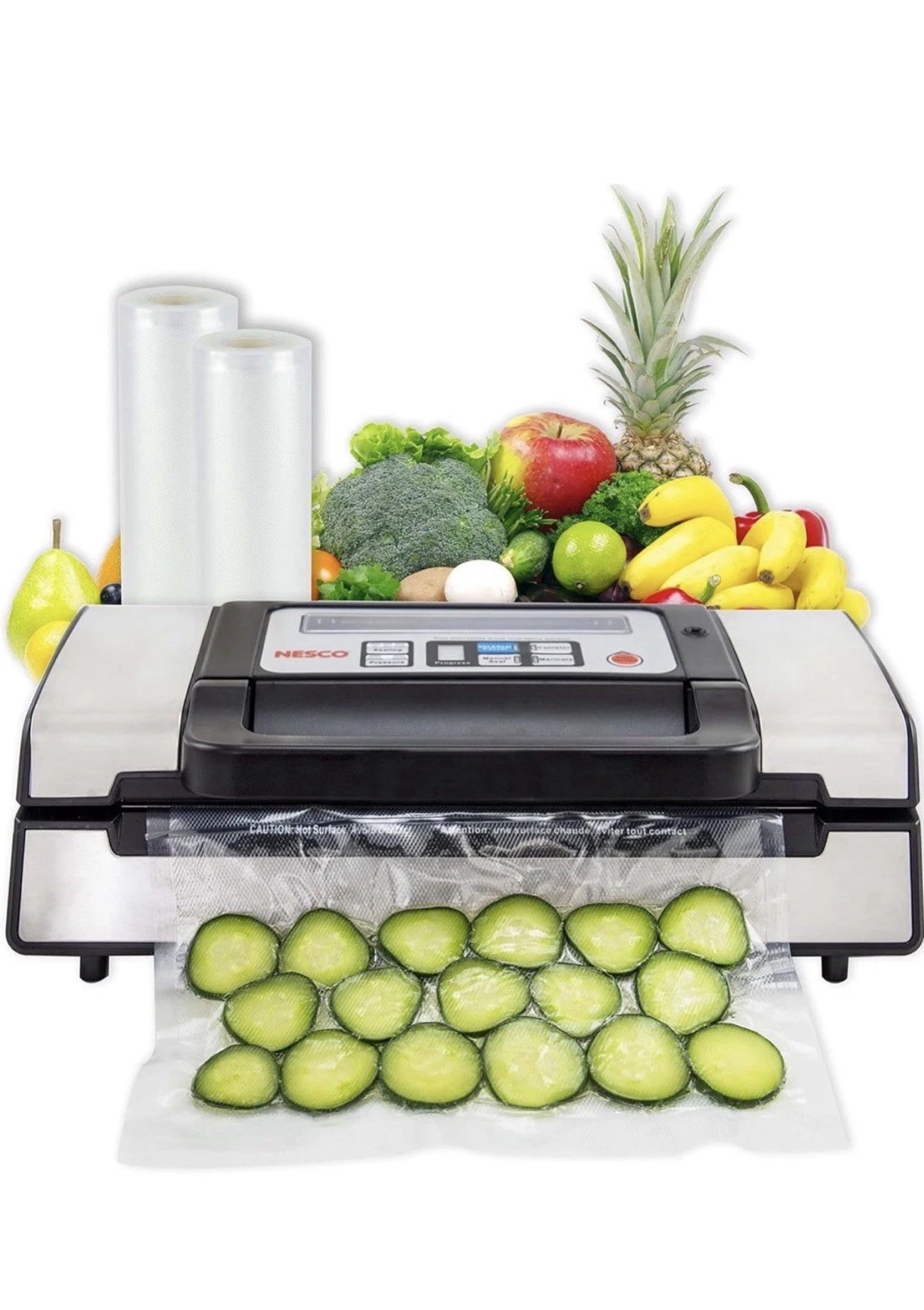 Nesco Deluxe Food VS-12 Vacuum Sealer, 130 Watts, Kit Bags & Viewing Lid
Opens in a new window or ta