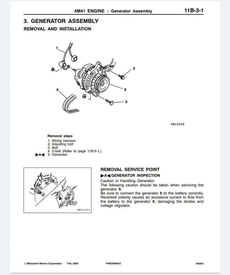 Manuale Officina Motore Mitsubishi 4M41 3.2 Diesel Ppajero L200 Pajero Sport  - Immagine 4 di 4