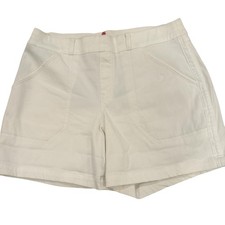 SPANX white pull-on elastic waistband 6” summer shorts slimming women’s large