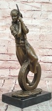 Statua Cesaro Bronzo Giovane Ragazza Altalena Hot Cast Casa Ufficio Deco