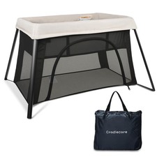 2-in-1 Pack and Play Lightweight Baby Playpen with Bassinet, Portable Foldable