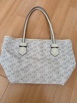 MOREAU PARIS Tote Bag Schultertasche Saint Tropez Monogram Weiß Unisex mit St...
