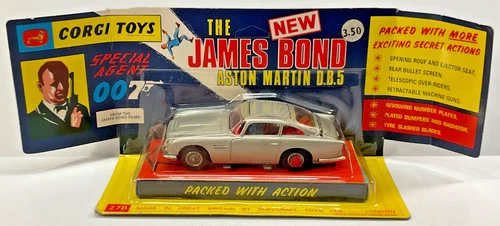 1966 CORGI TOYS JAMES BOND 007 ASTON MARTIN DB5 MINT ON CARD ORIGINAL