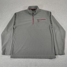 Orvis Trout Bum Pullover Sweater Mens Large Black Grid Fleece Half Zip Outdoors