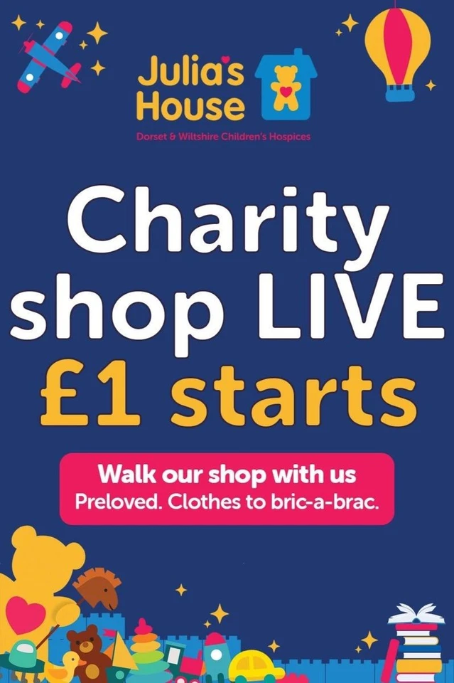 £1 Starts!! | Charity shop LIVE | Support Julia's House Children Hospices