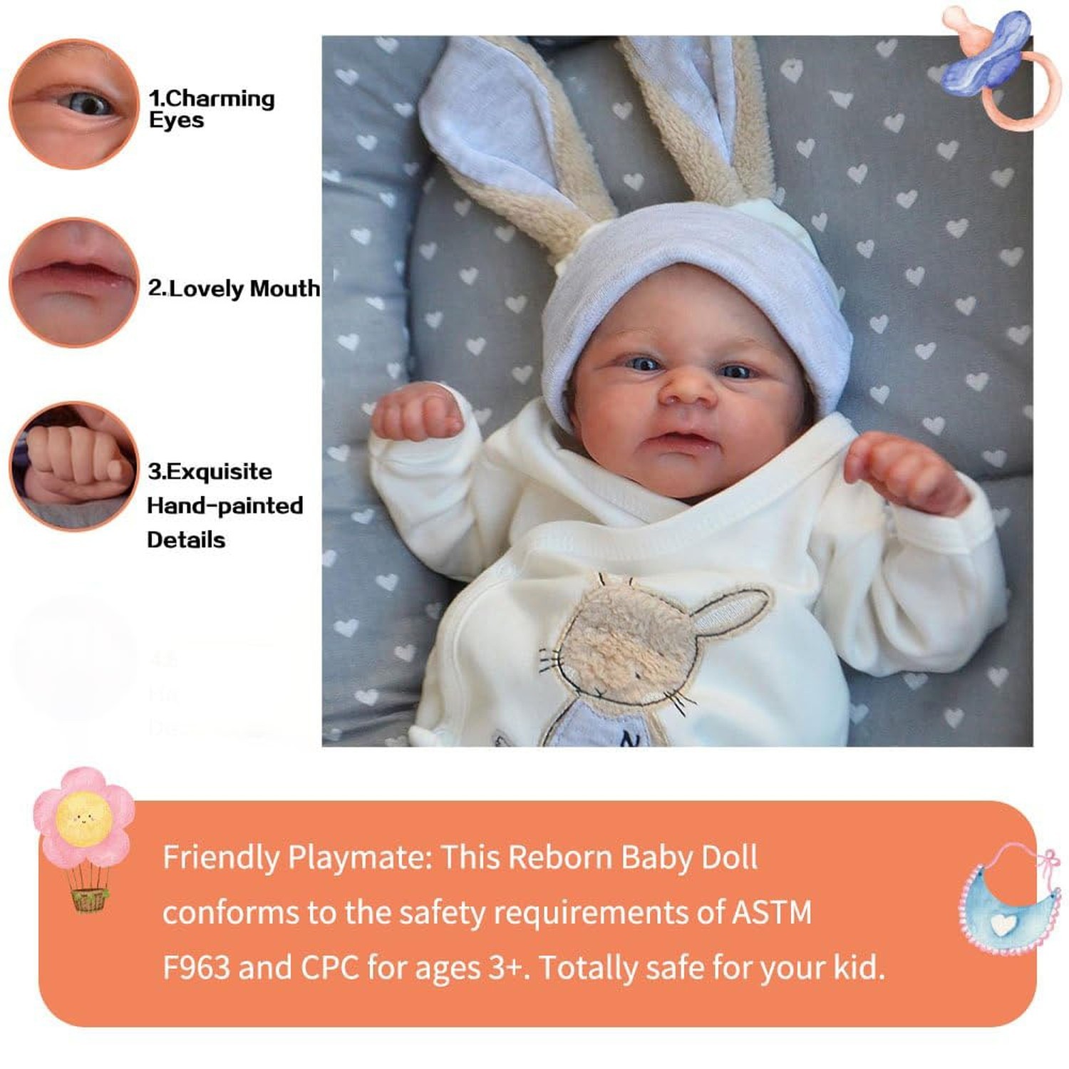 Zero Pam Lifelike Reborn Baby Dolls-17 in Realistc Baby Doll Preemie Babies S...