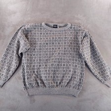 Vintage Knights Bridge Sweater Mens Large Crewneck Geometric USA Made 90s Y2K