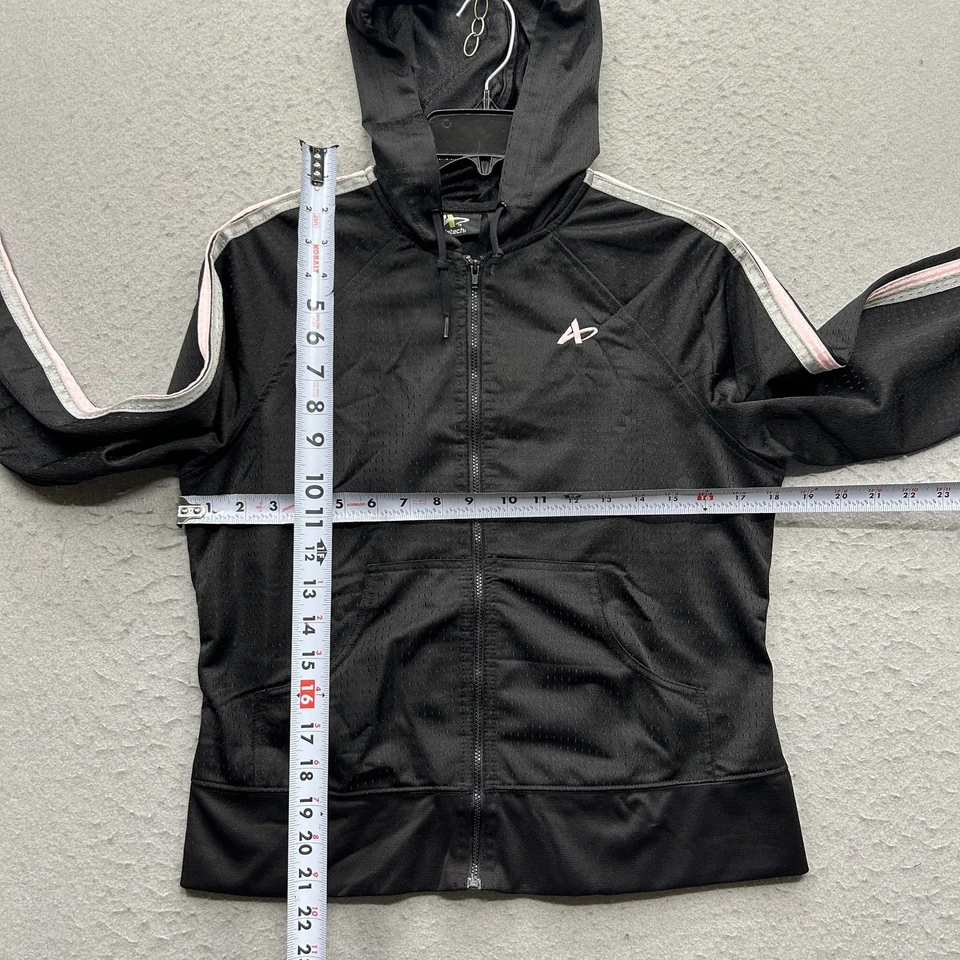 Athletech Women's Size Medium Black Pink Grey Activewear Hooded Jacket - Image 4 of 4