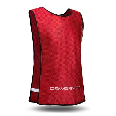 PowerNet Training Mesh Pinnies, Multi-Sport Machine Washable Large, Red 