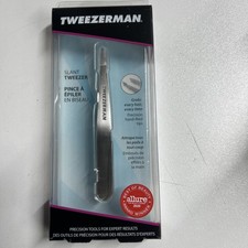 Tweezerman Slant Tweezer - Genuine Stainless Steel Precision Eyebrow Tool 1231-R