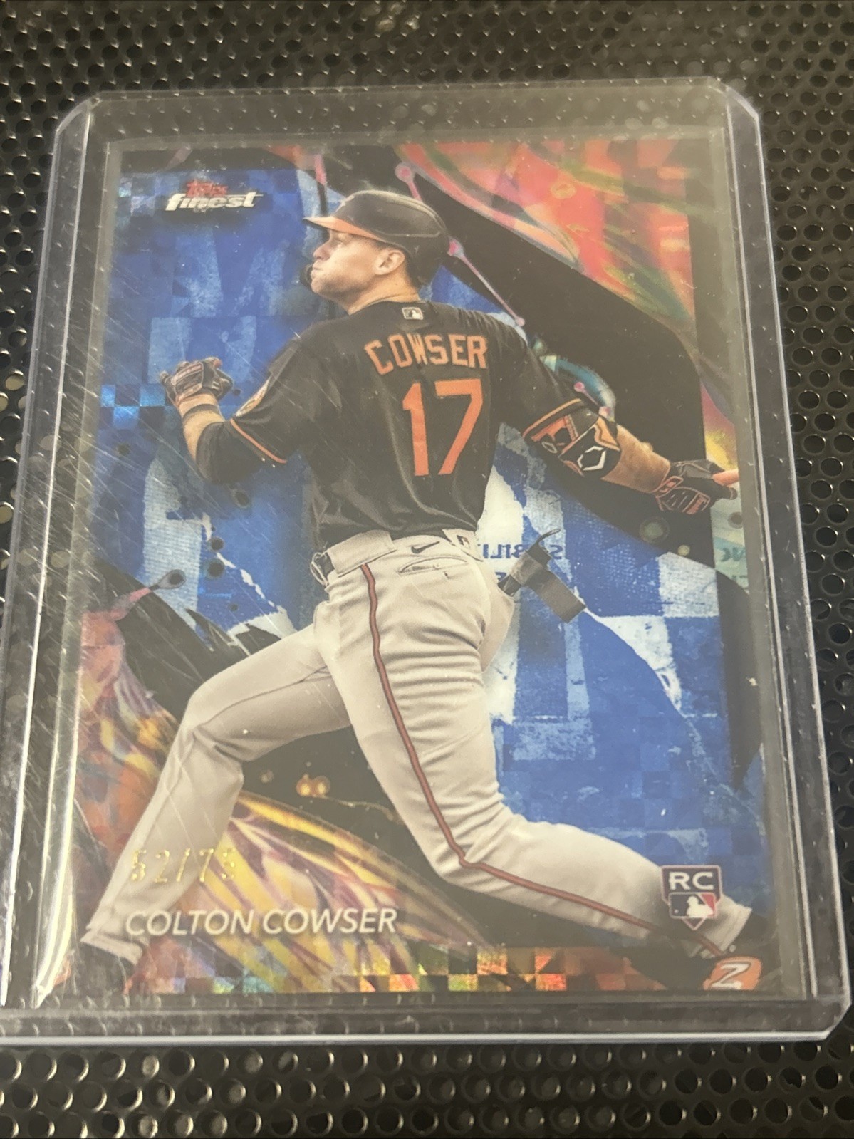COLTON COWSER 2024 Topps Finest Rookie Blue Checkerboard Refractor /75 #111