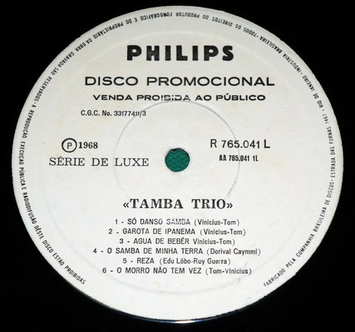 Tamba Trio - ST LP MONO 1968 Brazil 1st press PROMOTIONAL LP JAZZ BOSSA NOVA EDU - Image 3 of 4