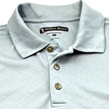 Pebble Beach Performance Polo Shirt Mens XL Light Blue Golf Short Sleeve Active