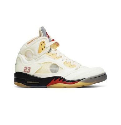 Nike Air Jordan 5 Off-White Sail Size 10.5 OG All Box with Extra Laces