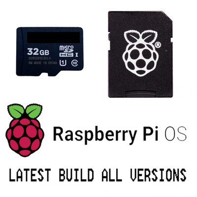 32gb Sandisk Micro SD & Adapter geladen mit Raspberry Pi OS Raspbian Linux Noob