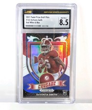 2021 Panini Prizm Draft Picks Crusade Devonta Smith #165 Red White Blue CSG 8.5