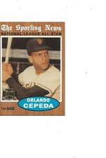 2001 ARCHIVES 1962 DESIGN SPORTING NEWS HALL OF FAME ORLANDO CEPEDA