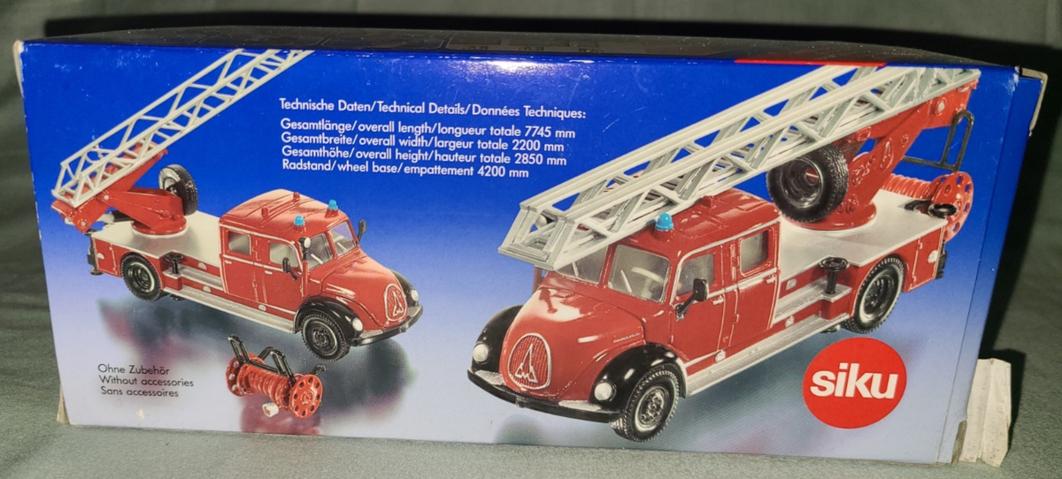 Vtg Siku Super Classic 1:50 scale model red Magirus Fire Engine