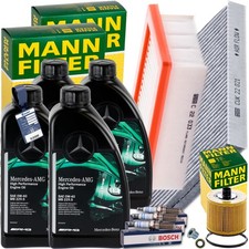 MANN FILTERSET+KERZEN+4L MERCEDES 0W40 MOTORÖL passend für SMART FORTWO FORFOUR