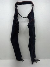NOS Navy Red Show Chaps With Fringe Adjustable Waist 39  N-49
