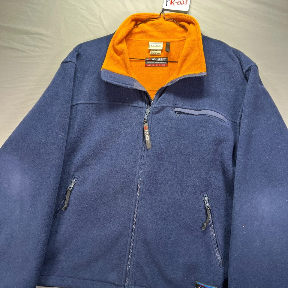 Vintage LL Bean Jacket Mens Large Blue Windbloc Polartec Full Zip Fleece USA 90s - Image 3 of 4