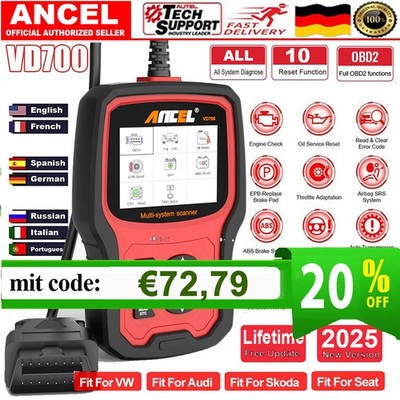 2026 Ancel Pro Profi KFZ Diagnosegerät Auto OBD2 Scanner EPB DPF Für VAG VW Audi
