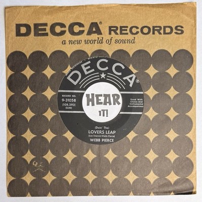 Rockabilly Country Bop Hot Guitar 45 WEBB PIERCE Doin' The Lovers Leap DECCA ~EX