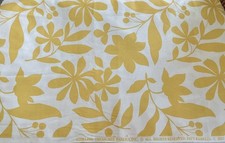 "Amelia" Floral Fabric By Timeless Treasures Yellow Flowers On White ONE YARD