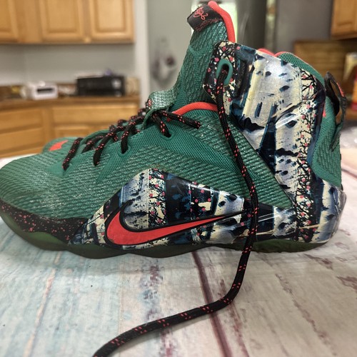 Taglia 6 Youth - Nike LeBron 12 Xmas Akron Betulla - Foto 4 di 11