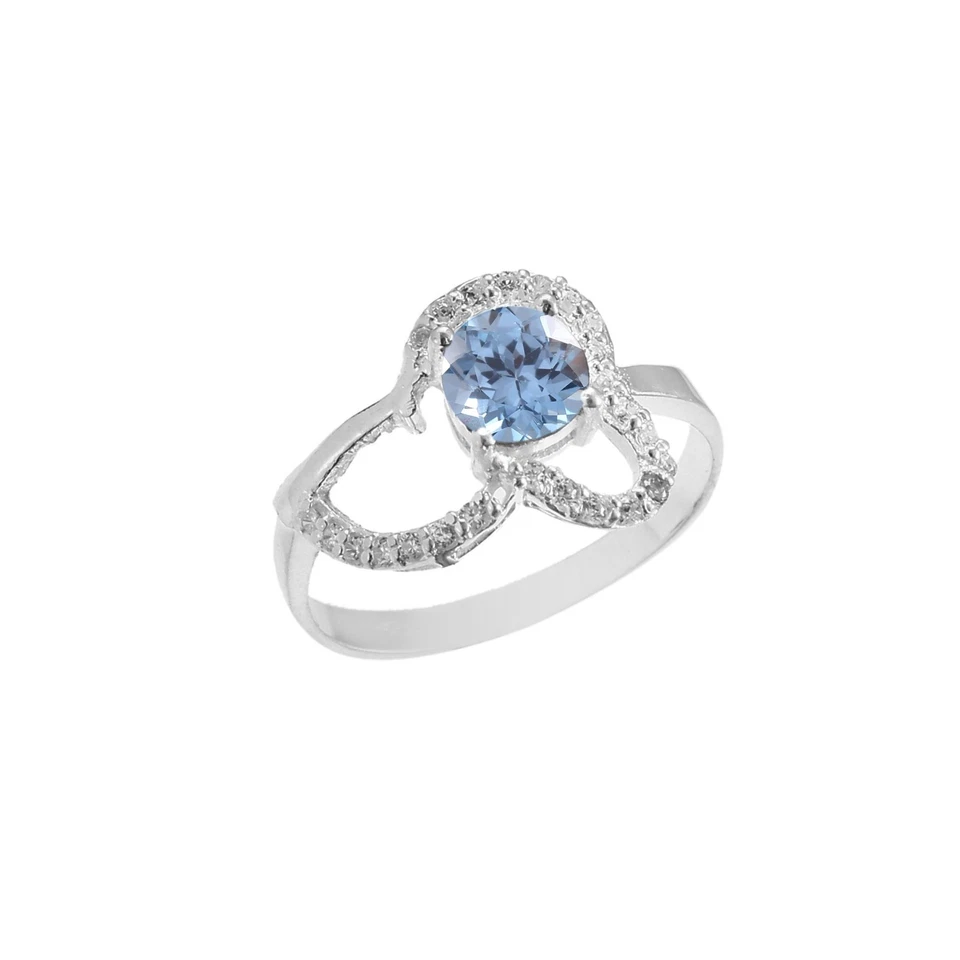 Aquamarin Edelstein 6x6 mm Ring 925 Sterling Silber Verlobungsring Cluster 5-9 - Bild 3 von 4