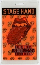 Rolling Stones 1994 Voodoo Lounge concert tour Crew Laminated Backstage Pass