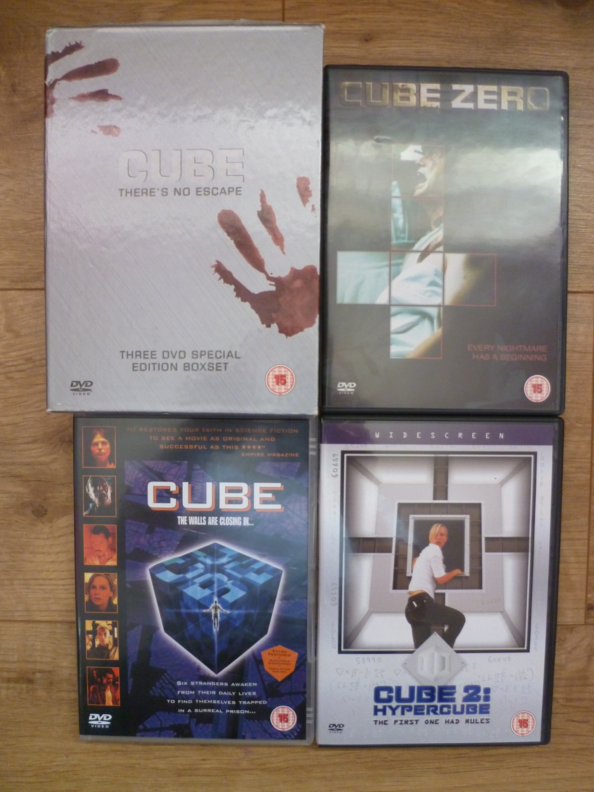 Cube - 3 x DVD Box Set - Cube Zero / Cube / Cube 2: Hypercube -Region 2 PAL