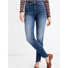 Madewell The Perfect Vintage Jean High Rise Size 28 Raw Hem Distressed Denim
