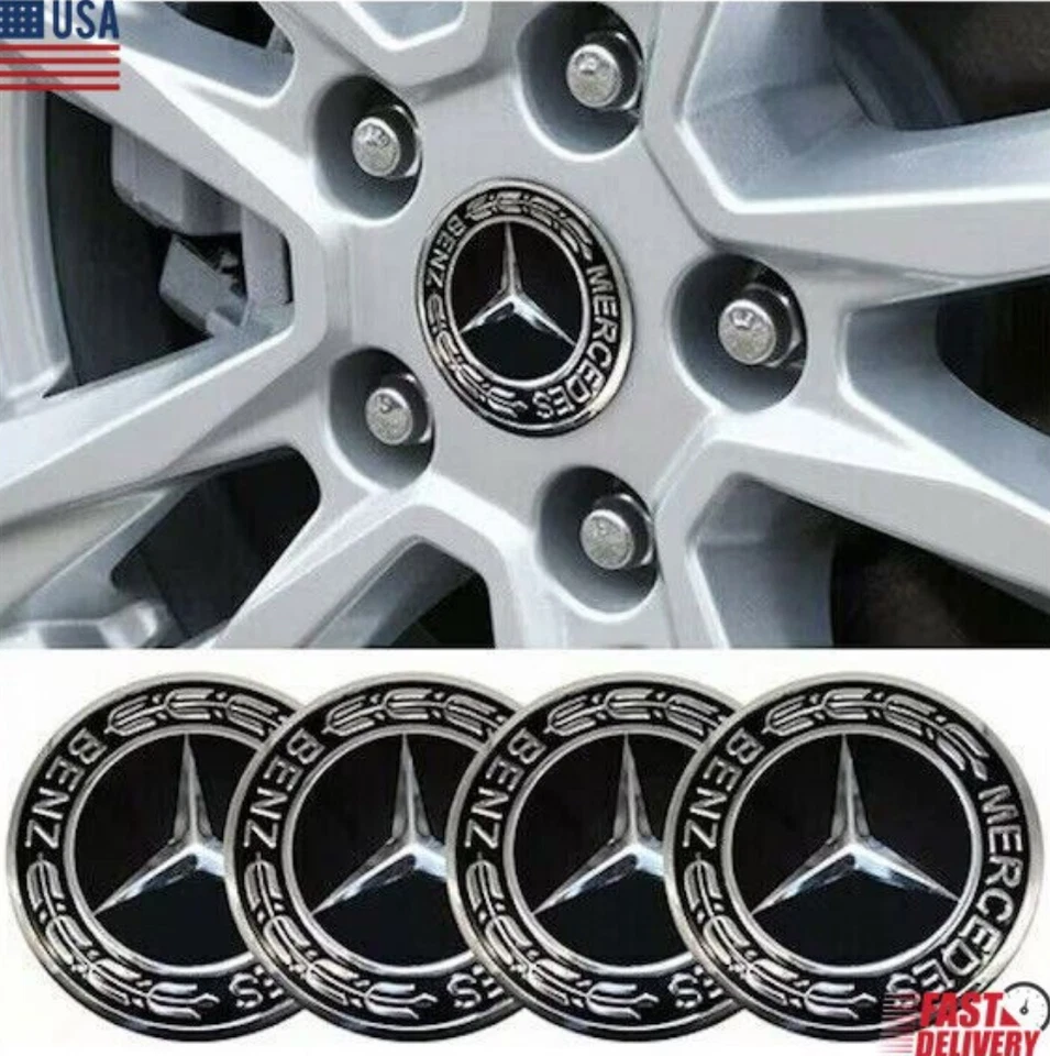4PCS For Mercedes-Benz Wheel Rims Center Hub Caps Wreath Logo AMG Classic 75mm - Изображение 2 из 4